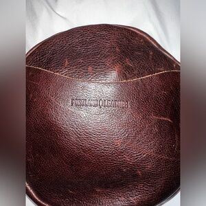 Portland Leather circle crossbody in walnut